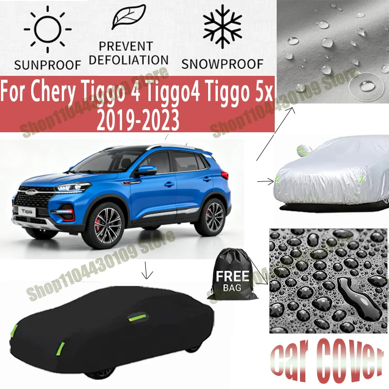 

For Chery Tiggo 4 Tiggo4 Tiggo 5x 2019-2023 2022 Car Cover Outdoor Waterproof Snowproof Sunshade, Winter & Summer Auto Protectio