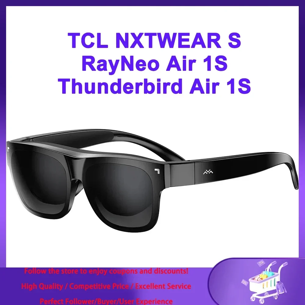 

Очки TCL NXTWEAR S / RayNeo Air 1S / Thunderbird Air 1S - Smart XR с микро-OLED дисплеем, режим 2D/3D, гигантский экран 130 дюйма