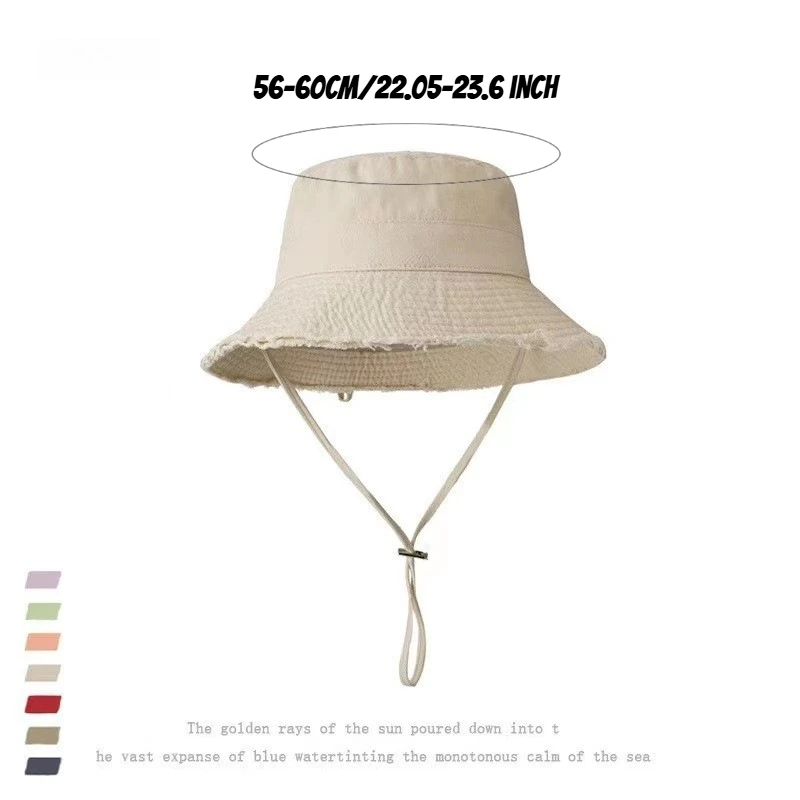 1pc Solid Color Vacation Bucket Caps with Large Eaves for Women Men,spring and Summer Outdoor Providing Sun Protectionsuitable