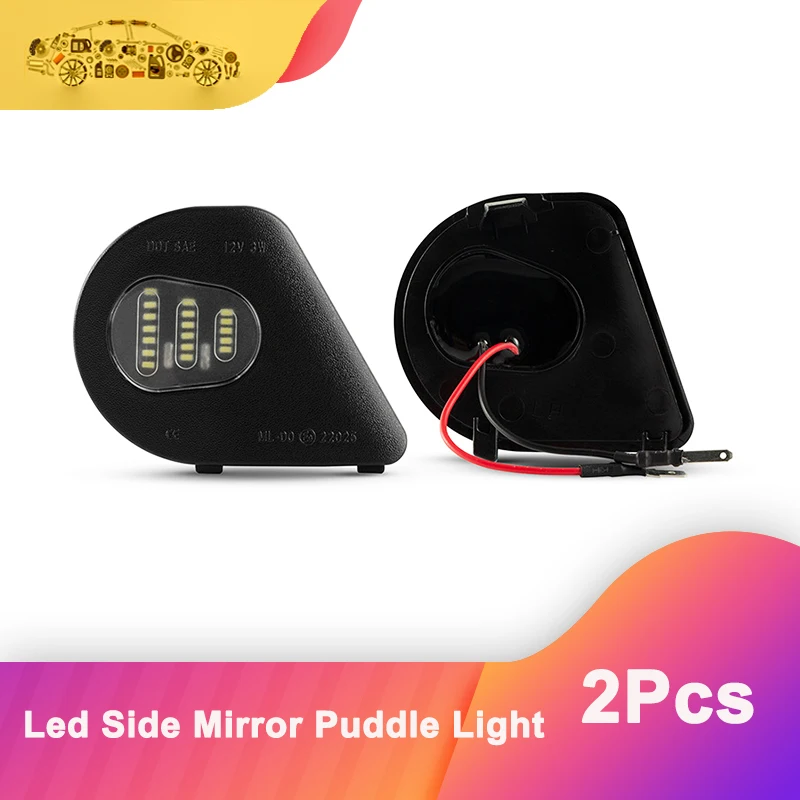 2x LED Side Mirror Puddle Light Lamps for Dodge Ram 1500 2500 3500 4500 5500 2010-2018 68087239AA 68087238AA