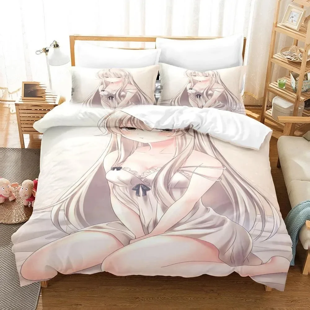 

3D Printed Yosuga No Sora Kasugano Bedding Set Anime Duvet Cover Double Twin Full Queen King Adult Kids Quilt Cover Home Textile