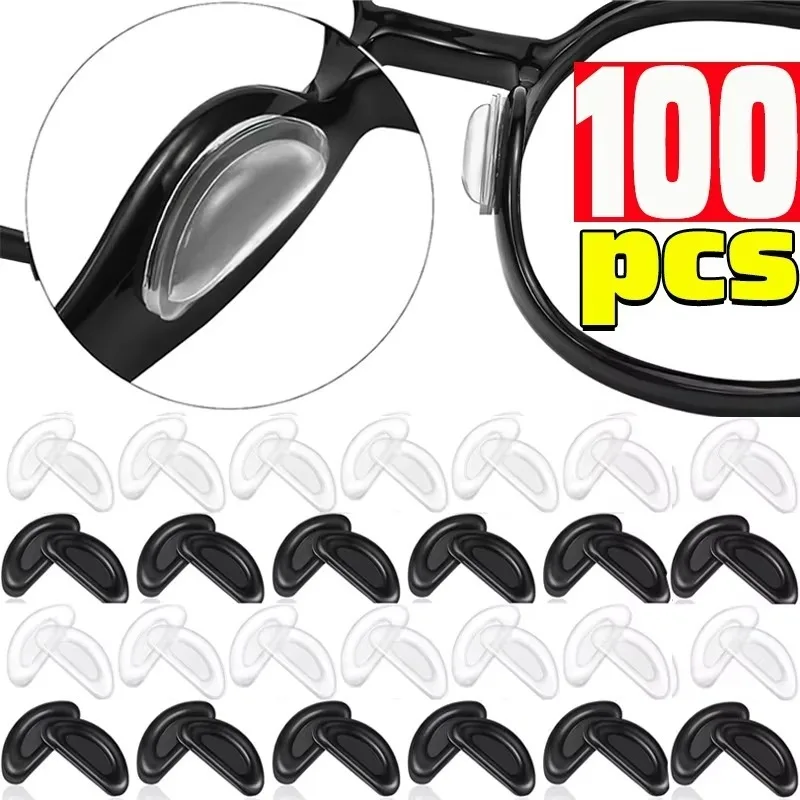 10/100pcs Silicone Non-slip Nose Pads D-shaped Glasses Nose Support Long Lasting Eyeglasses Nasal Holder Eyewear Accessories