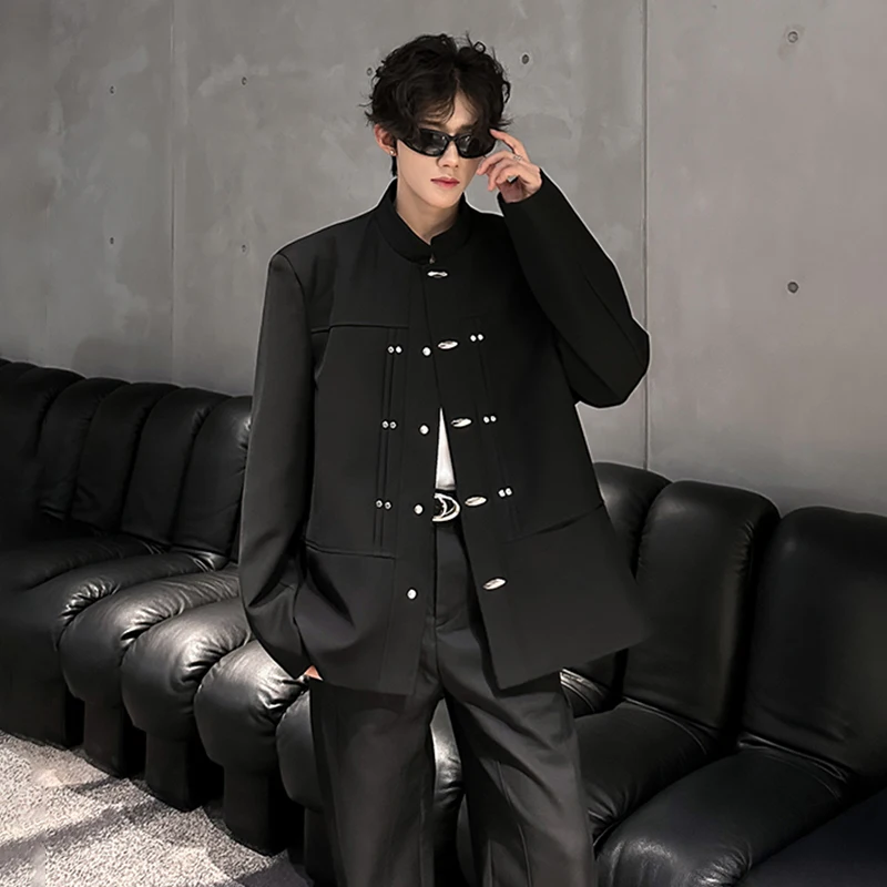 LUZHEN جديد النمط الصيني الوقوف طوق بلون السترة معطف الرجال الموضة المتخصصة تصميم زر معدني أنيق الذكور سترة JY4631 #3