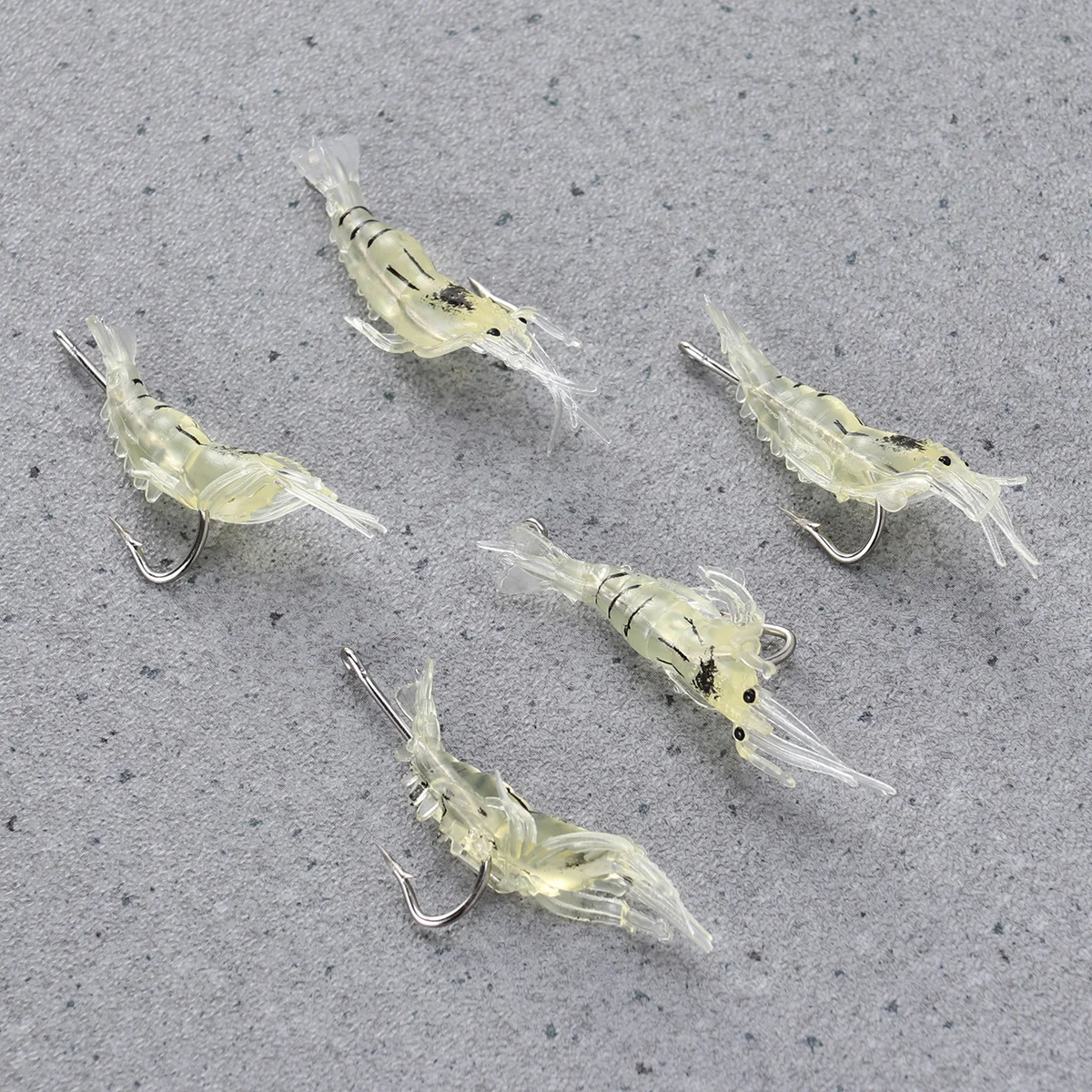 

5Pcs 4Cm Soft Bionic Shrimp Fishing Lures Sharp Hooks Plastic for Capturing Small Medium Fish