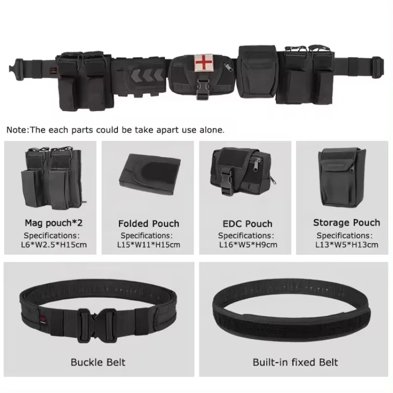 Tactical Belt Field Outdoor Patrol Multi functional 5-piece Nylon Detachable and Adjustable Tactical Belt