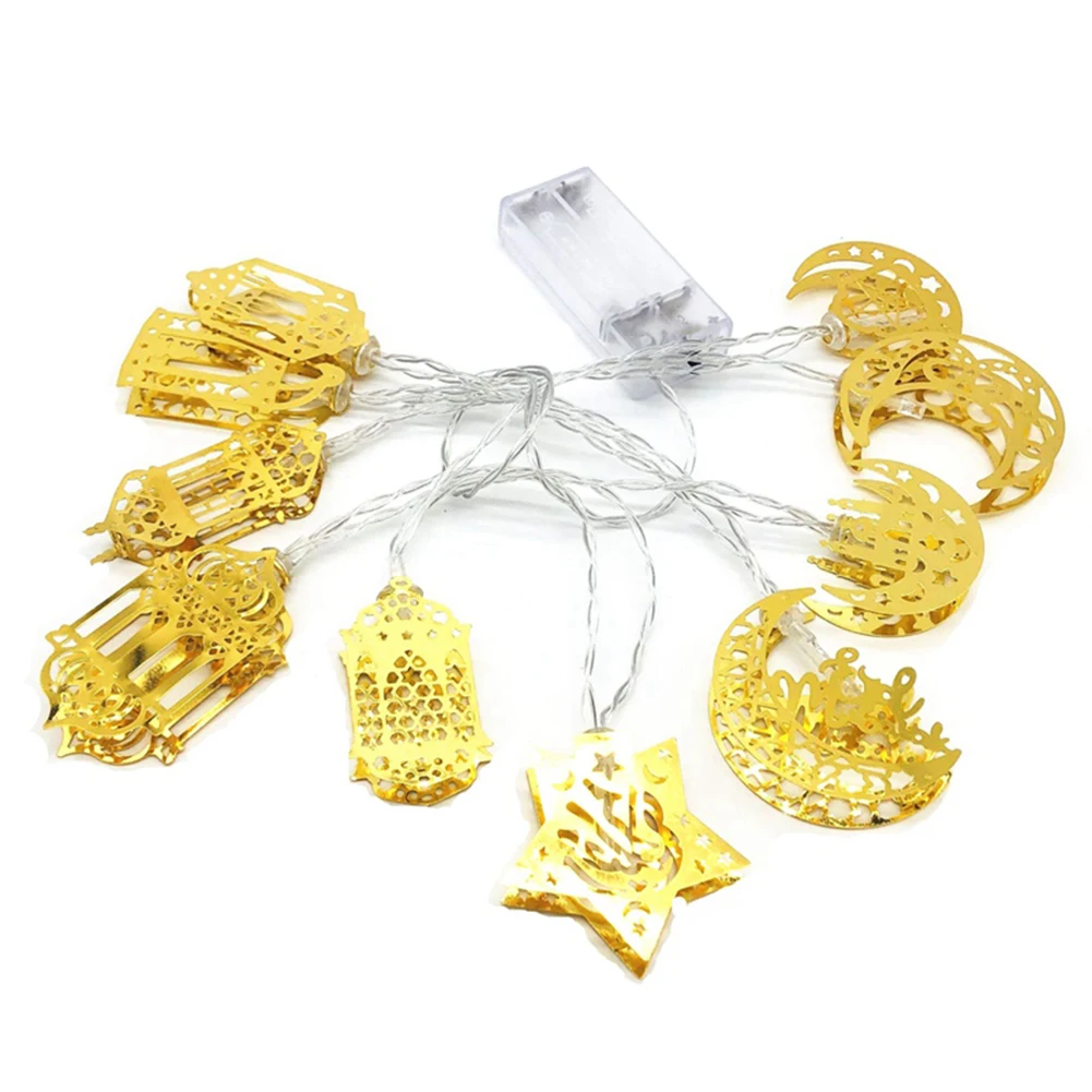 1.65m ระเบียงเครื่องประดับ Ramadan String Light 10LED สวน IP42 กันน้ํา Inoor สําหรับเทศกาลมุสลิมติดตั้งง่าย WARM