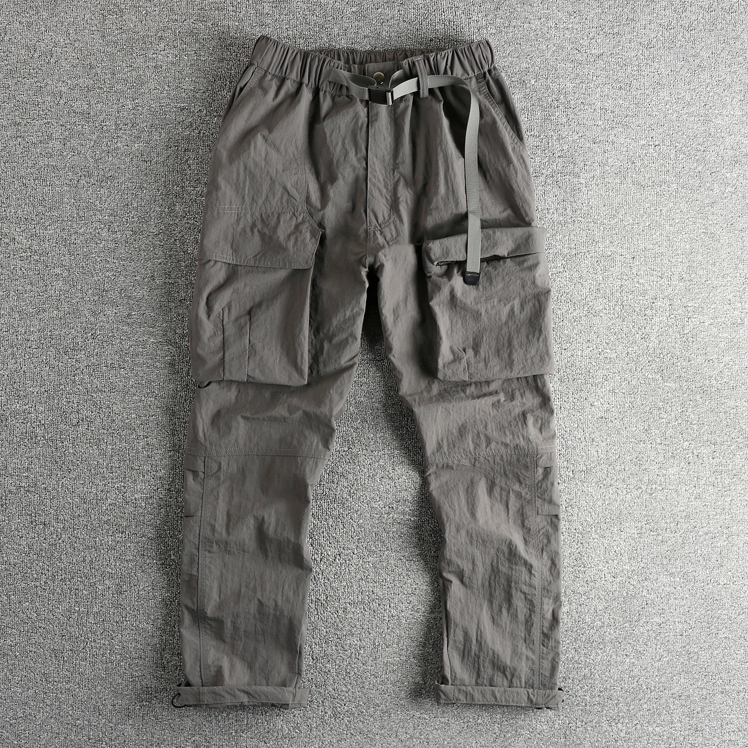 Retro functional workwear casual pants, men's three-dimensional pocket quick-drying fabric loose straight pants