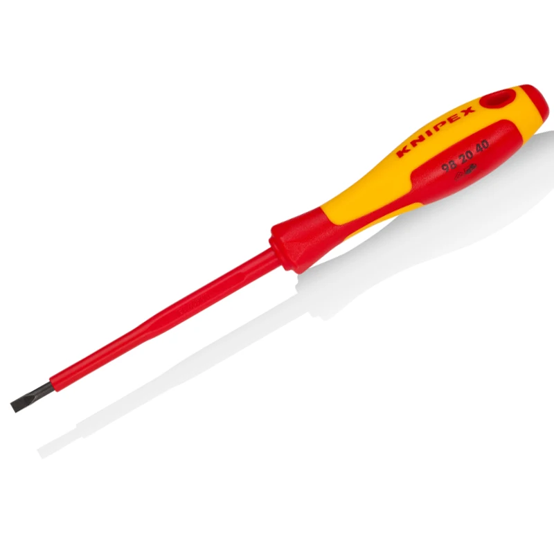 KNIPEX 98 20 40 Imported Insulated Slotted Screwdriver Handle Design Prevents Rolling Exquisite Workmanship Simple Operation