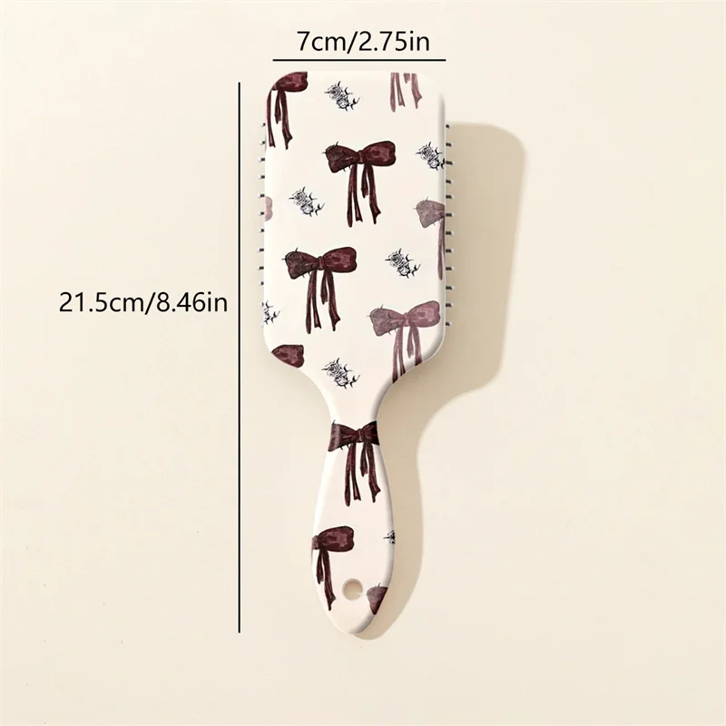 Cute Bow Floral Printed Air Cushion Hair Brush Soft Nylon Pin Scalp Care Hair Brush Anti-static Air Cushion Scalp Massage Comb