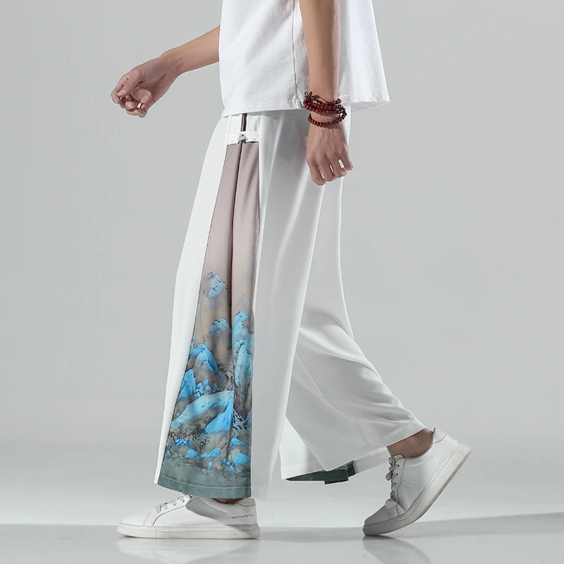 Neue Chinoiserie Herren-und Damen hose japanische Mode große lose Herren Sport hose Farbe passend zu großen Baggy Pants