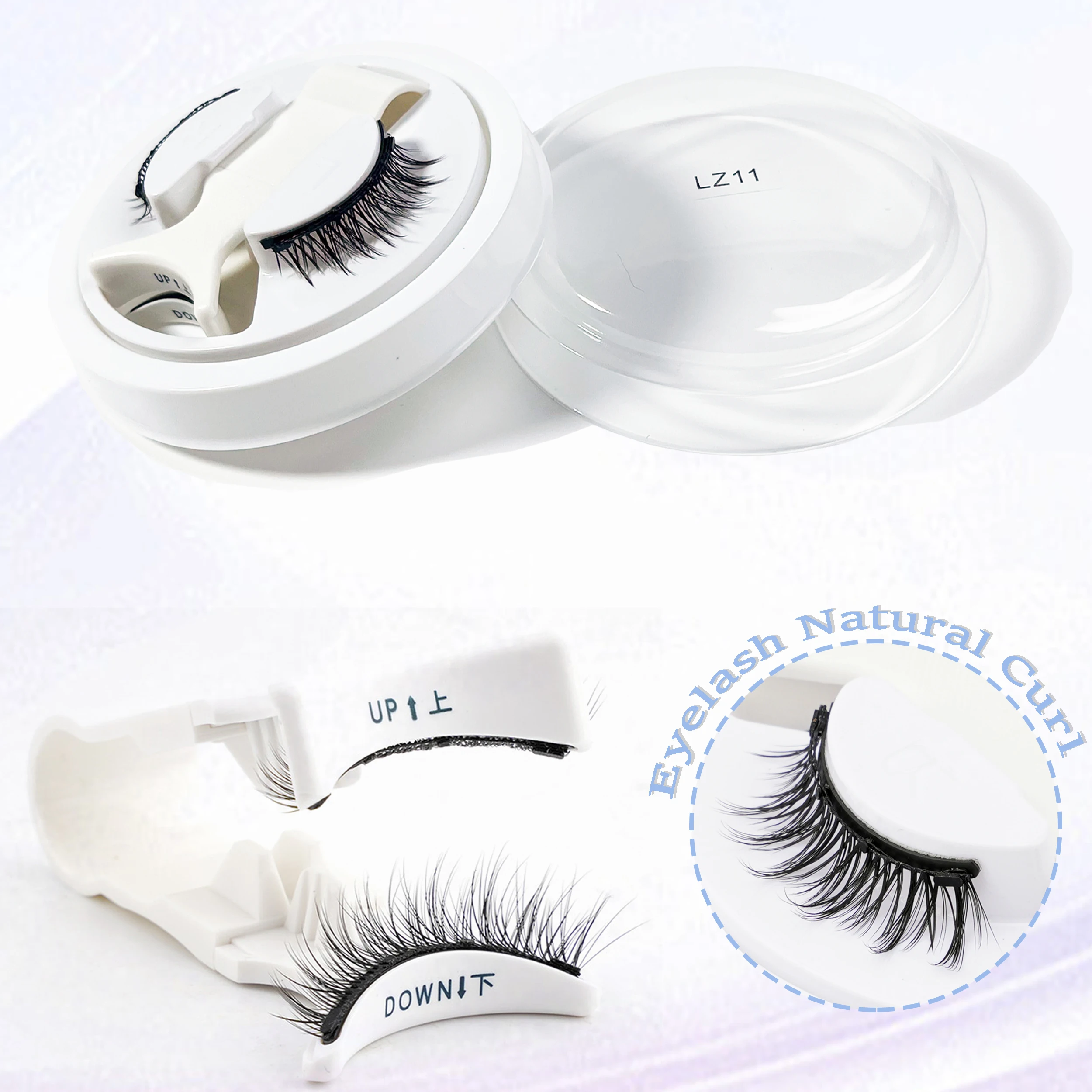 New Magnetic Eyelash 1 Pair Natural Faux Mink False Lashes Kit Fluffy Eyelashes With Magnetic Tweezers Reusable Lashes Makeup