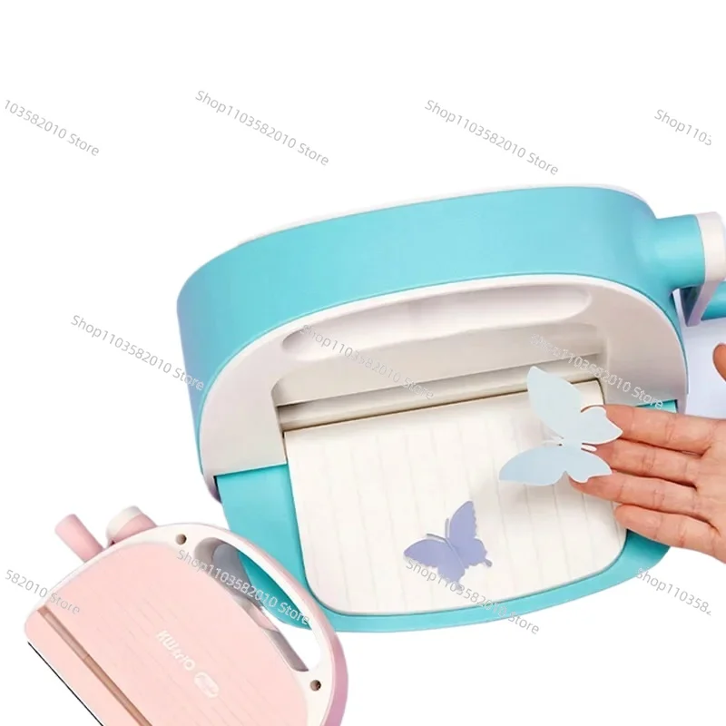 

Новая компактная машина для вырубки и тиснения, резак для бумаги для домашнего творчества, розовый/зеленый инструмент для вырубки и тиснения