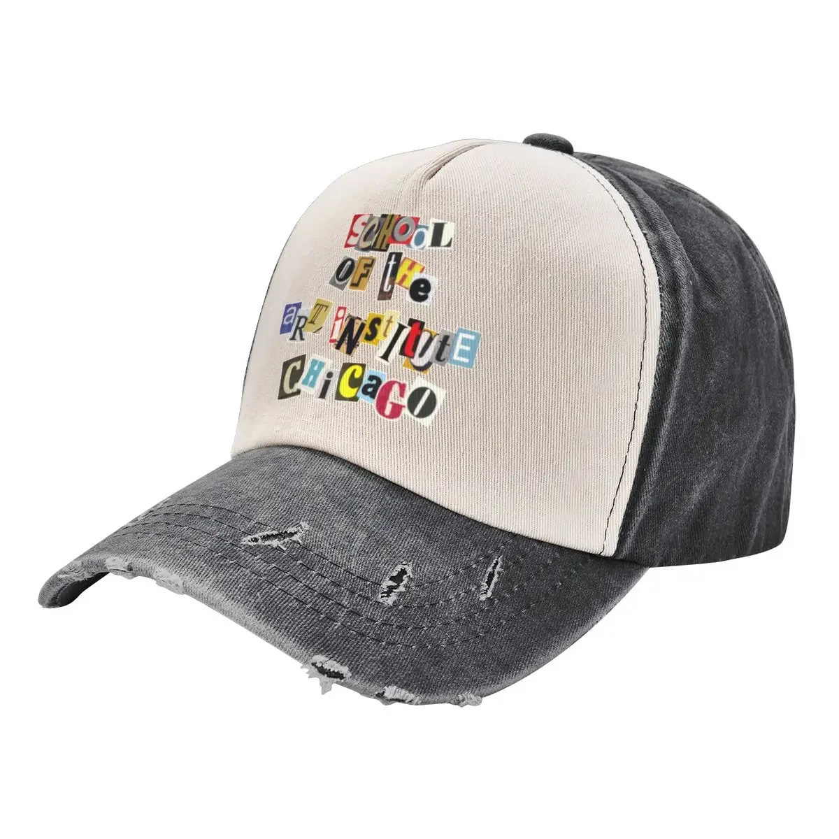 School of The Art Institute of Chicago SAIC Logo Funky Collage Cowboy Hat Horse Hat Vintage Hat Men Women's