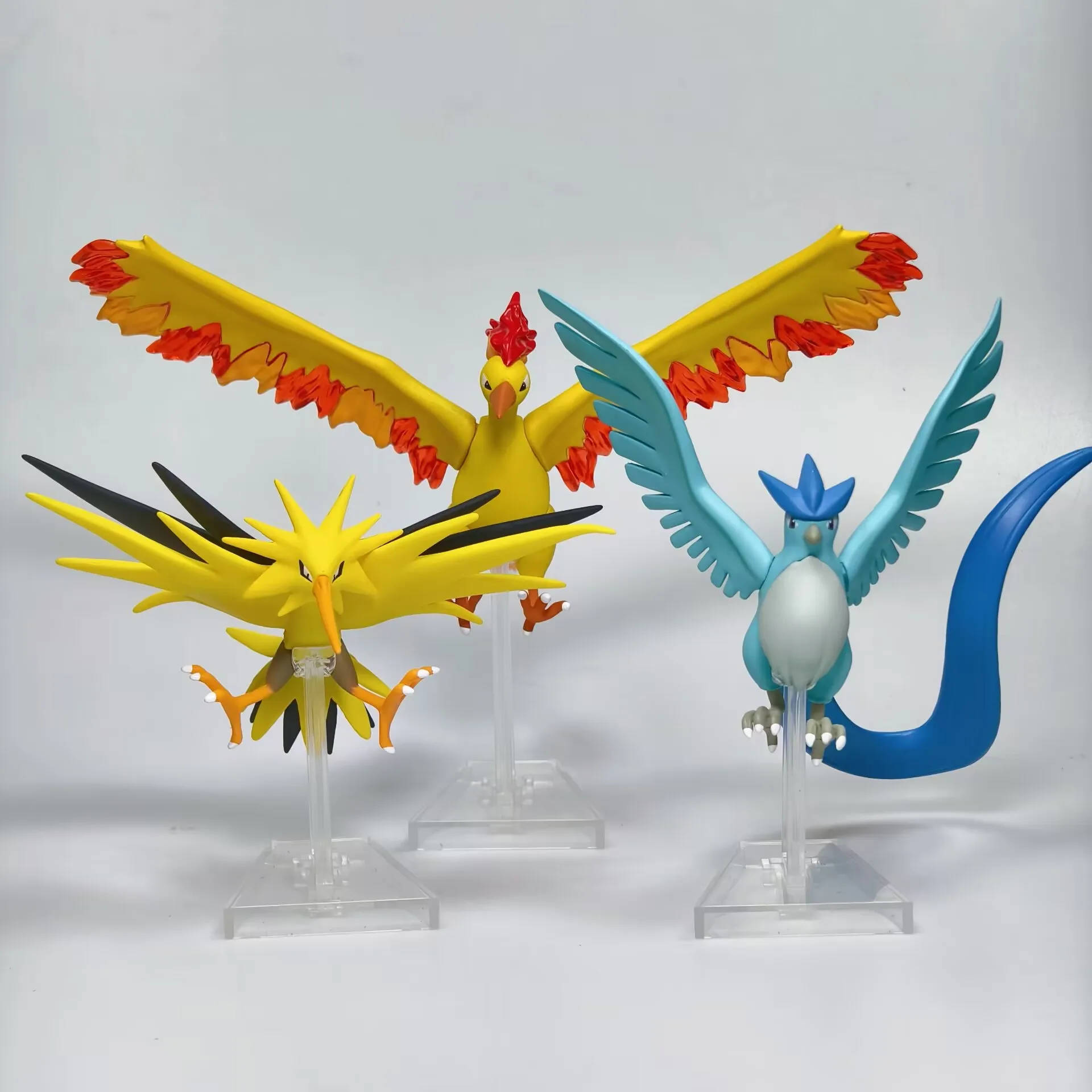 Monstros de bolso com asas elfo artesanal fóssil pterosaur relâmpago pássaro congelado novo phoenix rei chama pássaro infância