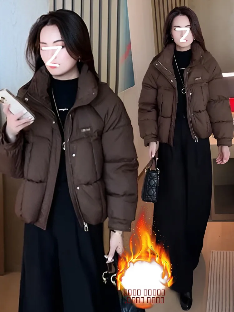 

Зимняя утепленная куртка из хлопка для женщин, повседневная теплая верхняя одежда, пуховик в корейском стиле, свободный крой, с пуговицами