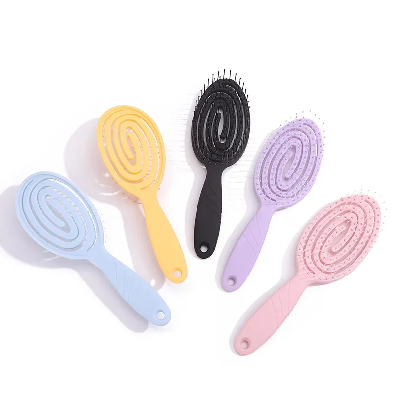 Kids Hairdressing Styling Comb Anti-tangle Smooth Massage Wet And Dry Detangling Hair Brush Wide Tooth Hollow Massage Comb