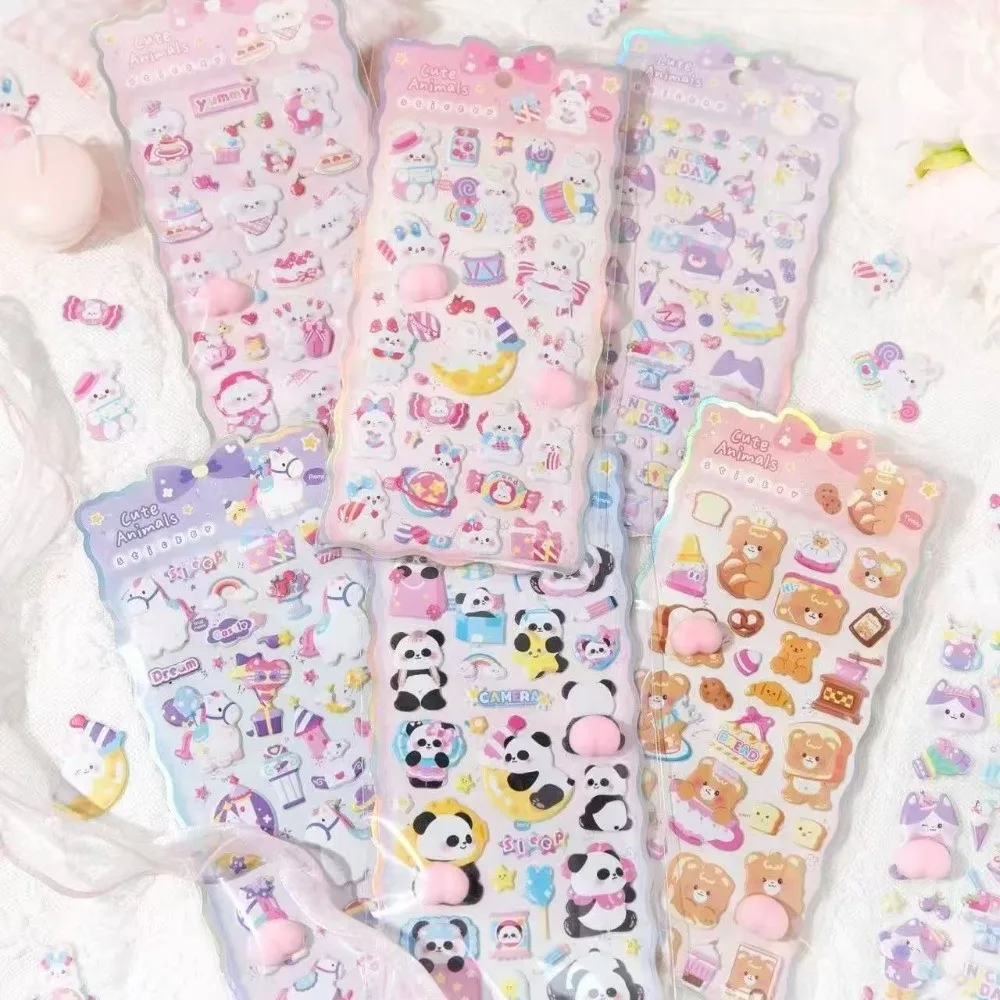 

New Stereoscopic Effect 3D Bubble Foam Stickers Cartoon Stress Relief Fart Peach Sticker Soft Kids Toys DIY Crafts