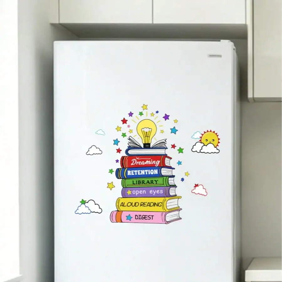 Learning style books, star wall stickers, classroom/children's room layout, waterproof self-adhesive background wall stickers