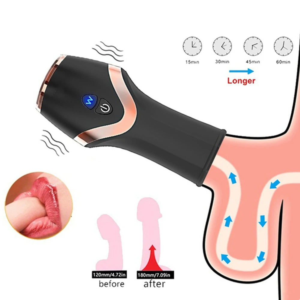 Vibrador de vacío de rotación telescópica para hombres, Juguetes sexuales, máquina de entrenamiento de pene, succión, calefacción, artículos para adultos, múltiples modos de voz