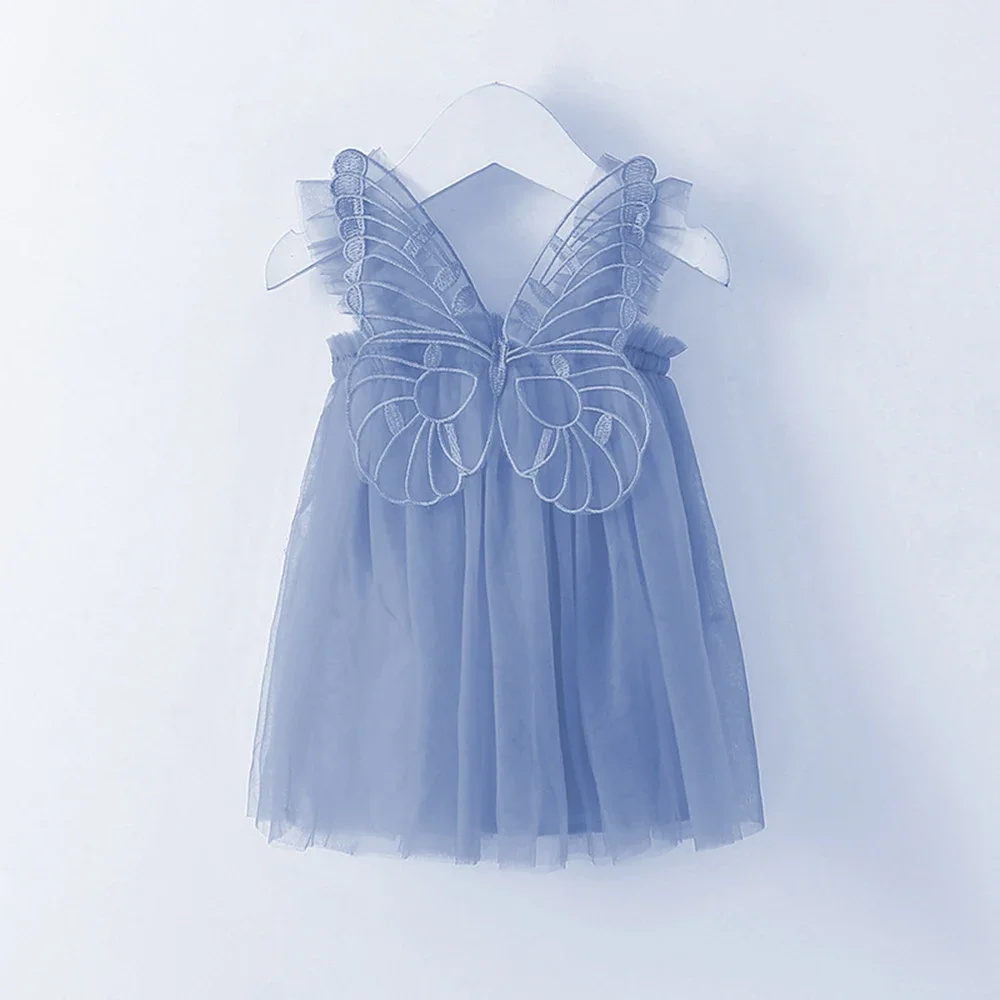 Sommer Neugeborene Mädchen ärmellose Tüll Kleider für Party Geburtstag Schmetterling Kleinkind Mädchen Kleidung Kinder Prinzessin Kleid 1-5 Jahre