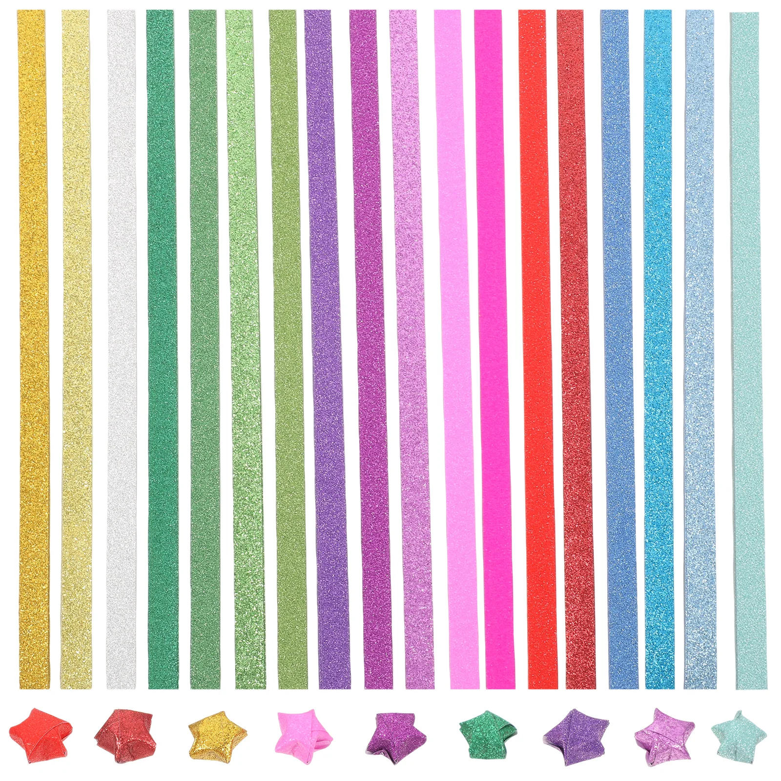 

Origami 50 Sheets Glitter Star Colored Strips for Kids Crafts Children Party Gifts Square Paper Craft Decorative Paper