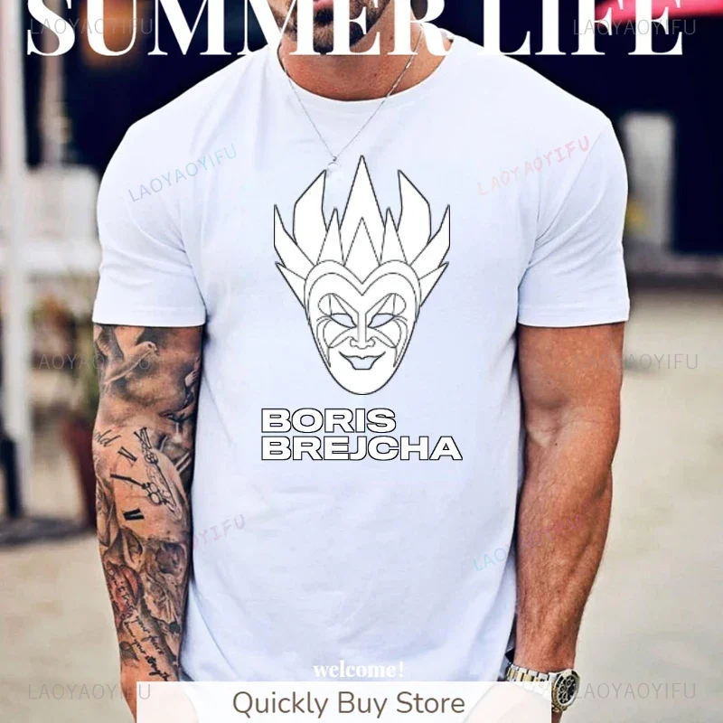 Boris Brejcha Dj Mask Tshirt Male Hip-hop Summer Fashion T Shirt Casual Cool Short Men Women Tee Shirt Hipster Short Sleeve Top