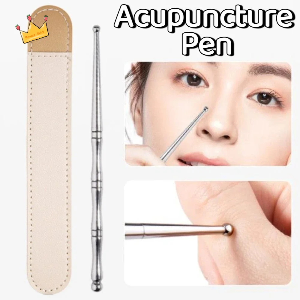 

Массажер-ручка из нержавеющей стали с двойной головкой для точечного массажа, против морщин, для расслабления и глубокого массажа тканей