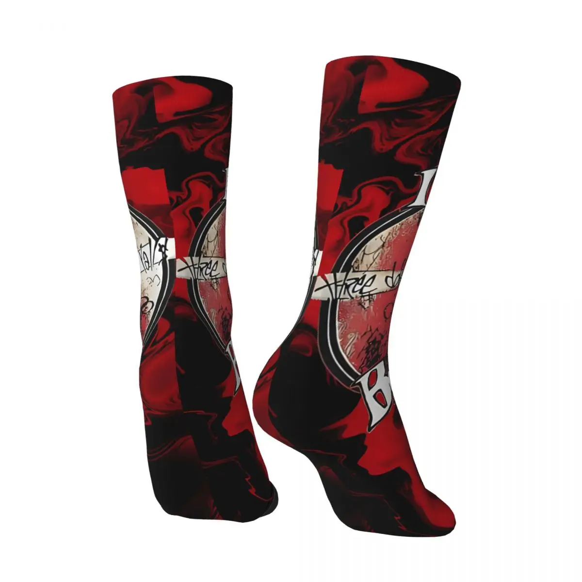 Retro Handsame Men's compression Socks Unisex Limp Bizkit Harajuku Pattern Printed Novelty Crew Sock