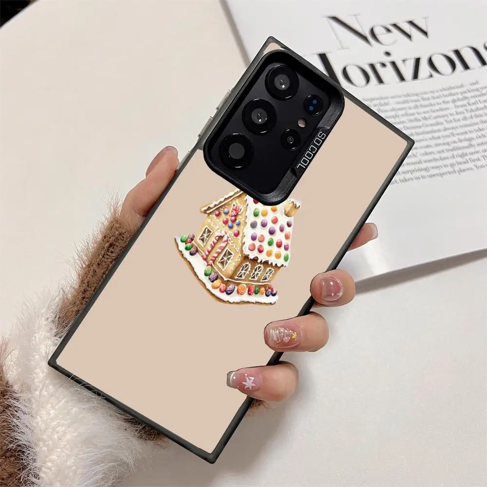 Etui na telefon Candy House do Galaxy S25 S24 S23 S22 S21 S20 Ultra/ FE/Plus, odporne na wstrząsy, z tylną obudową chroniącą przed odciskami palców