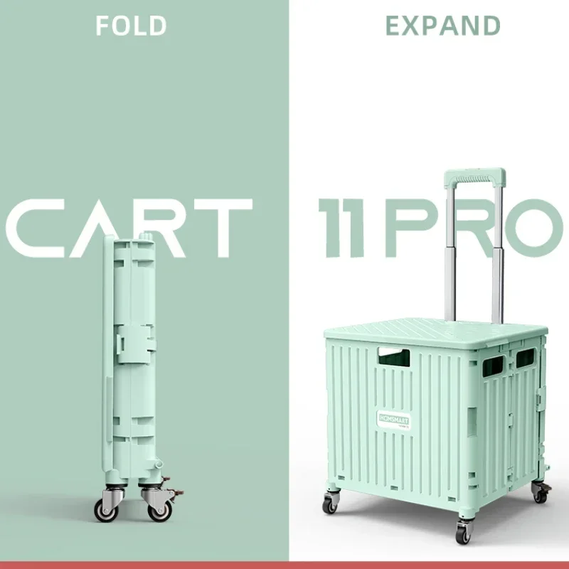 

Shopping Cart Luggage Trolley Portable Folding Shopping Cart Stall Cart Household Storage Box