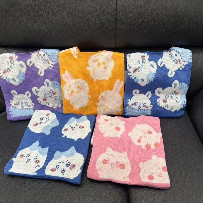 Anime Cartoon Kawaii Chiikawa Handbag Knitting Fashion Portable Wrist Thick Foldable Wear-resistant Elasticity Not Waterproof