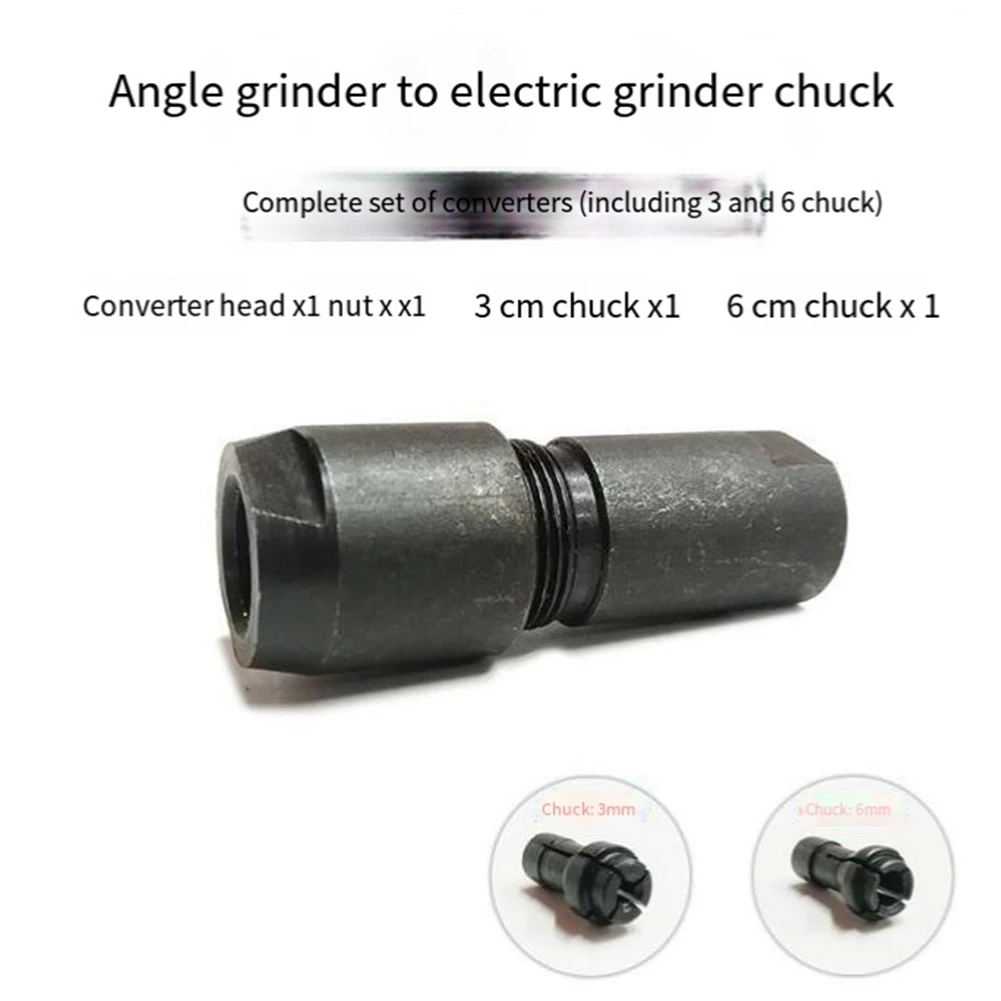 AA63 HOT Angle Grinder To Straight Grinder Adapter Metal Grinder Chuck 3/6Mm For 100 Angle Grinder Grinding Polishing