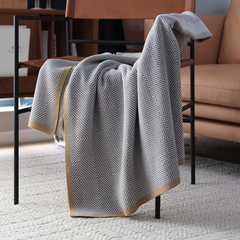 

Home Textiles Leisure Sofa Decorative Blanket Bed Tail Towel Geometric Gray