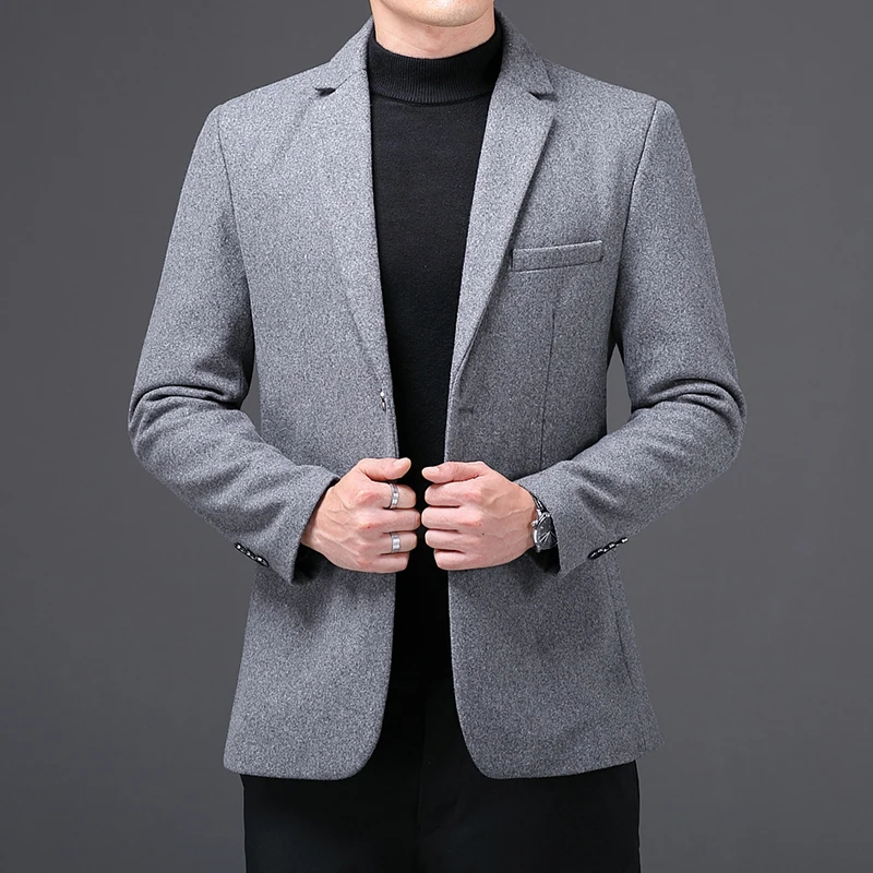 

High Quality Blazer British High Quality Simple Business Fashion Elegant Work Party Best Man Gentleman Slim Suit Jacket