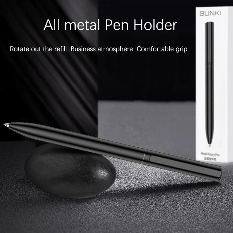BUNKI-Metal Sign Pen,Ballpen,Signing Pen,0.5mm Gel PREMEC,Smooth Switzerland Refill,Black Ink,Office, School,Writing Pen,BK0100 image 2