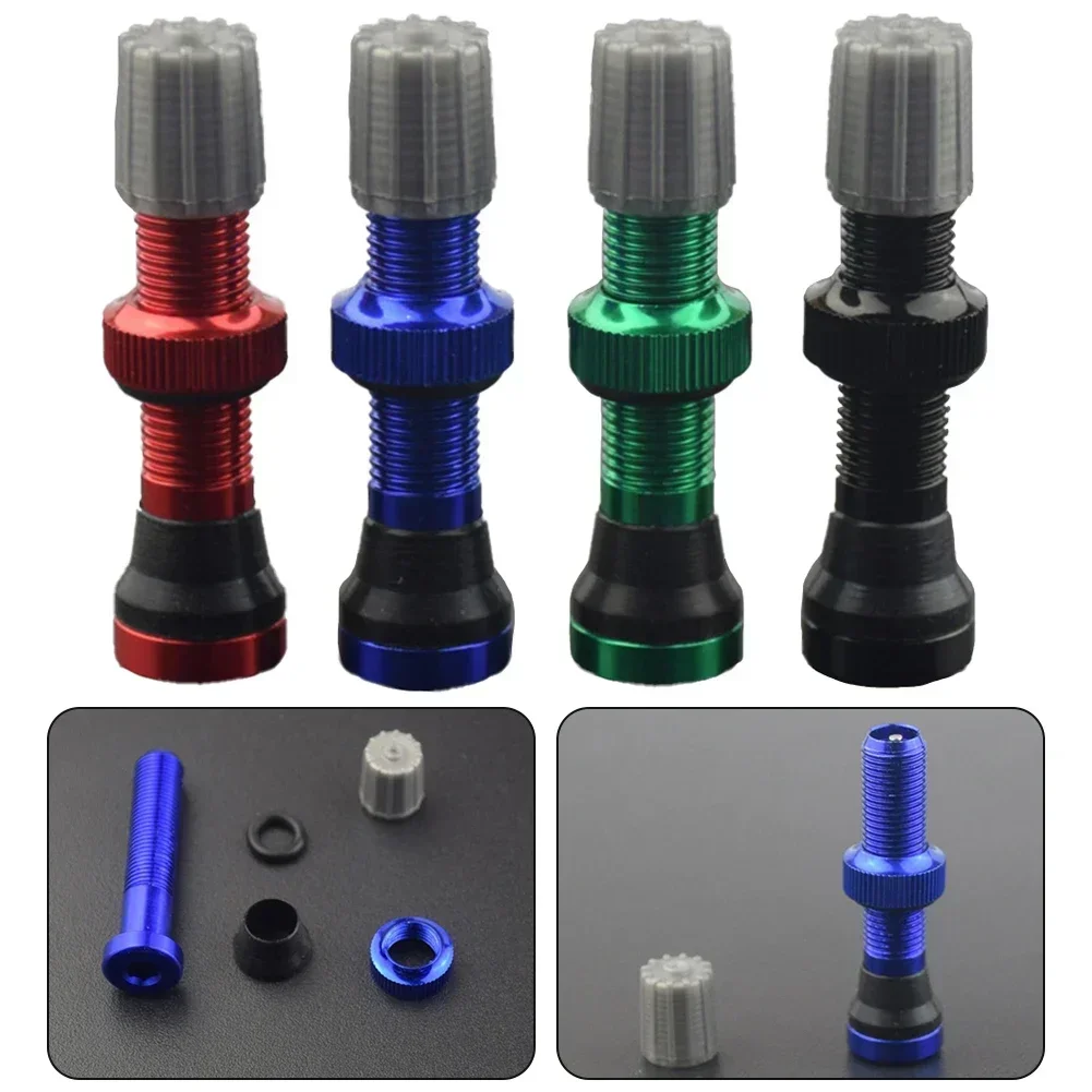 1pc Brand New Tubeless Valve For-Schrader Valve Stainless Steel Material Tyre Wheel Bicycle Rim Black/ Red/ Blue/ Green