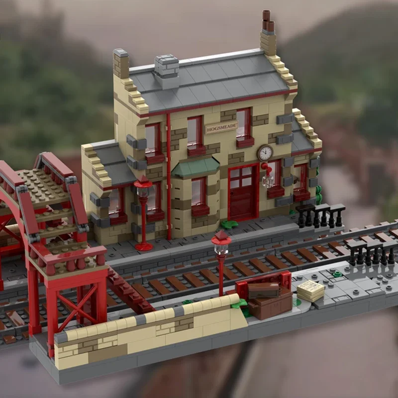 

920pcs Moc 76423 Magic Movie City Hogsmeaded Train Station Philosopher's Stone Architecture Sets Building Blocks Kid Toys Gifts