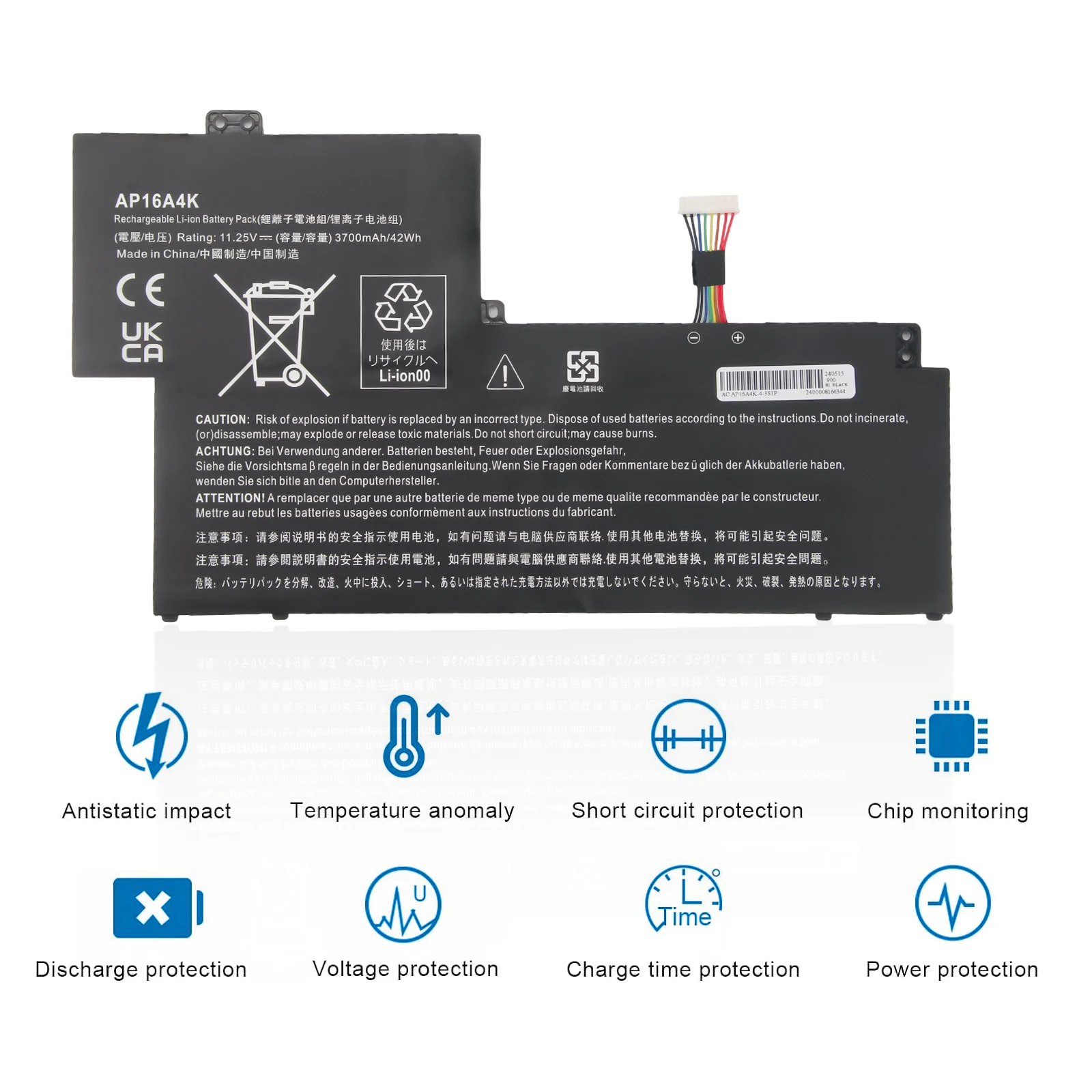 Oyomba AP16A4K Laptop Battery for Acer AO1-132 AO1-132-C3T3 Swift 1 SF113-31 Series KT.00304.003 KT.00304.007 3ICP4/68/111