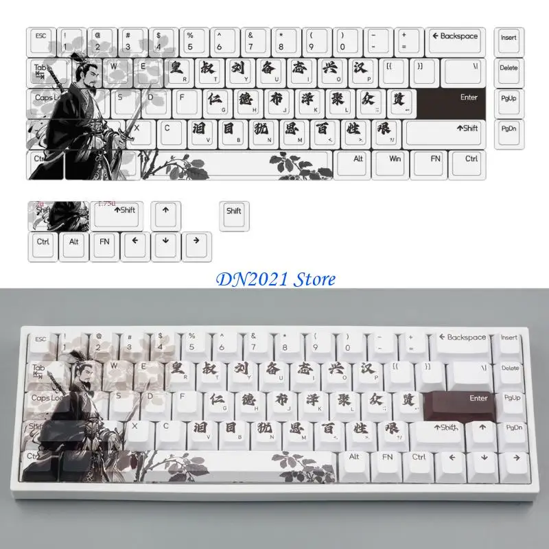 

F3KE 75Key Mechanical Keyboard Keycaps Set Chinese Three Kingdoms for 60% 61 64 68