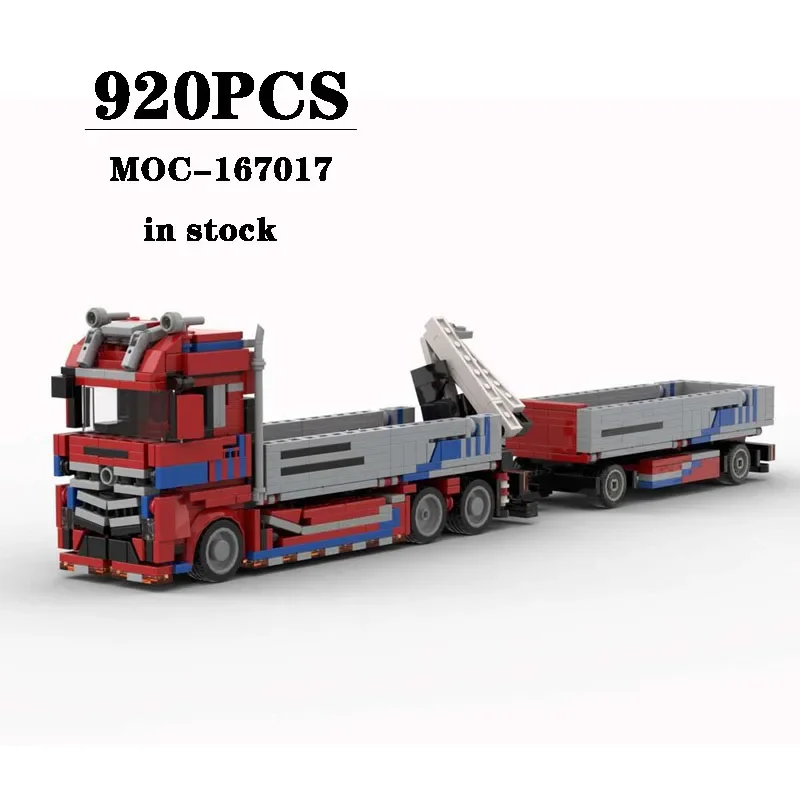 New Building Blocks MOC-167017 City Crane Rear Trailer Construction Model Ornament 920PCS Children Birthday Gifts Christmas Toys