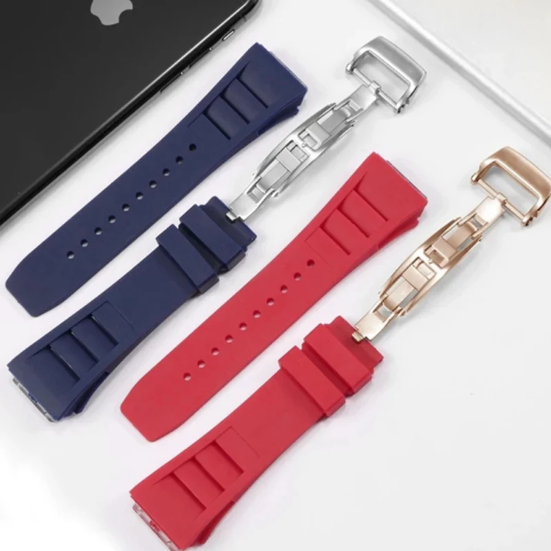حزام ساعة مطاطي لريتشارد ميل ، حزام ساعة ، سوار ، أحمر ، أسود ، أخضر ، رمادي ، أزرق ، أصفر ، برتقالي ، RM011 ، 25 ، جديد