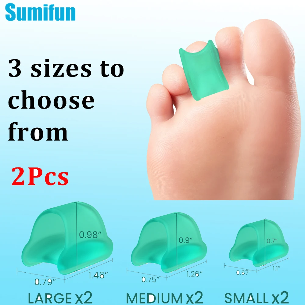 S/M/L 2Pcs Sumifun Hammer Toe Straightener Hammertoe Corrector for Curled Crooked Bent and Claw Toes Lift Toe Tip Toe Cushion