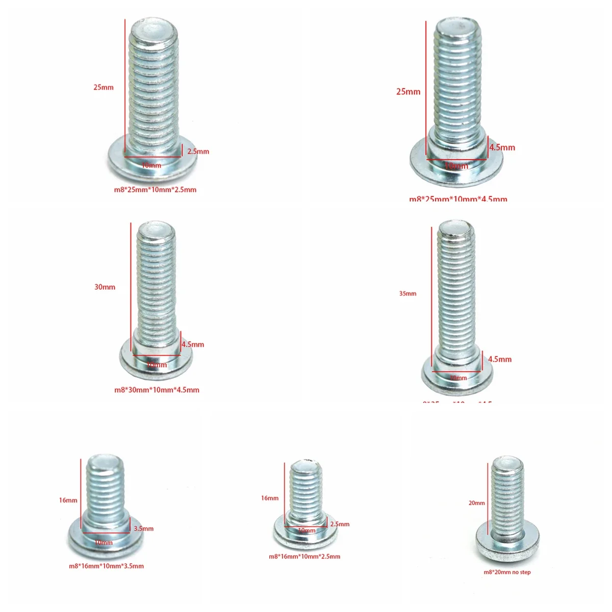 Motorcycle Brake Disc rotor Screws Bolts Universal Carbon Steel M8 x 1.25mm x 16/25/30/35mm For Honda Yamaha Kawasaki Suzuki