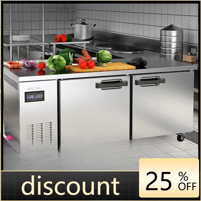 LH refrigerated workbench, kitchen fresh-keeping console, horizontal double door large-capacity air-cooled freezer