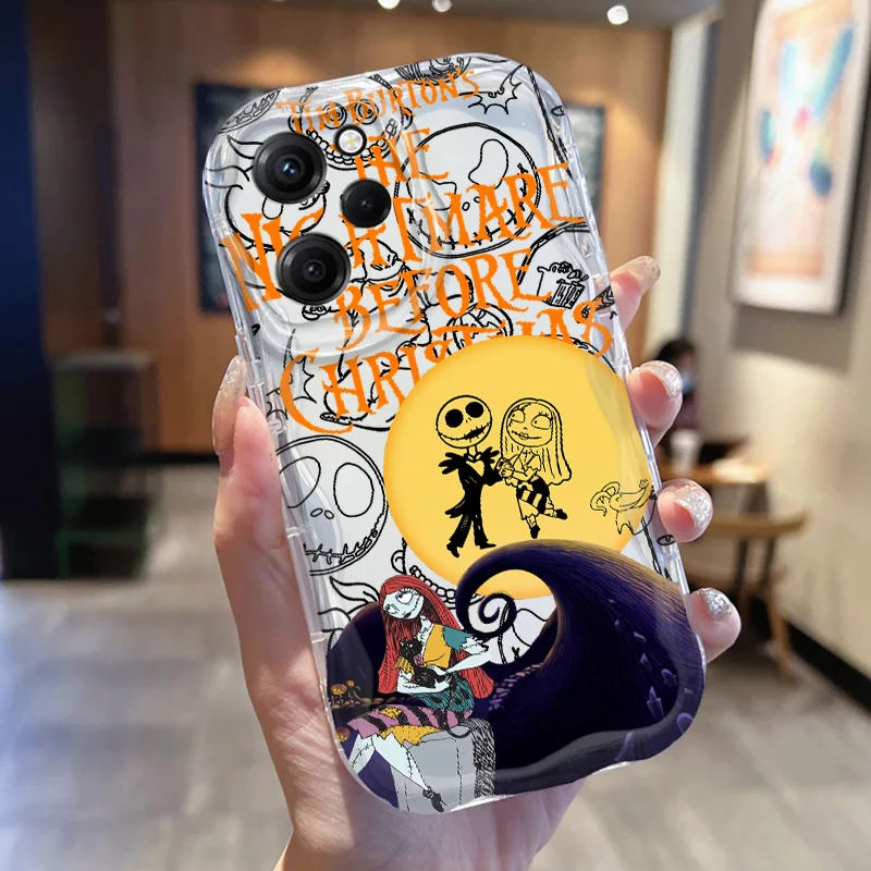 The Nightmare Before Christmas Cream Phone Case For Xiaomi Redmi 13 12 10 9 A1 A2 A3 K50 40 30 AT A C i X S Pro Plus Funda Soft