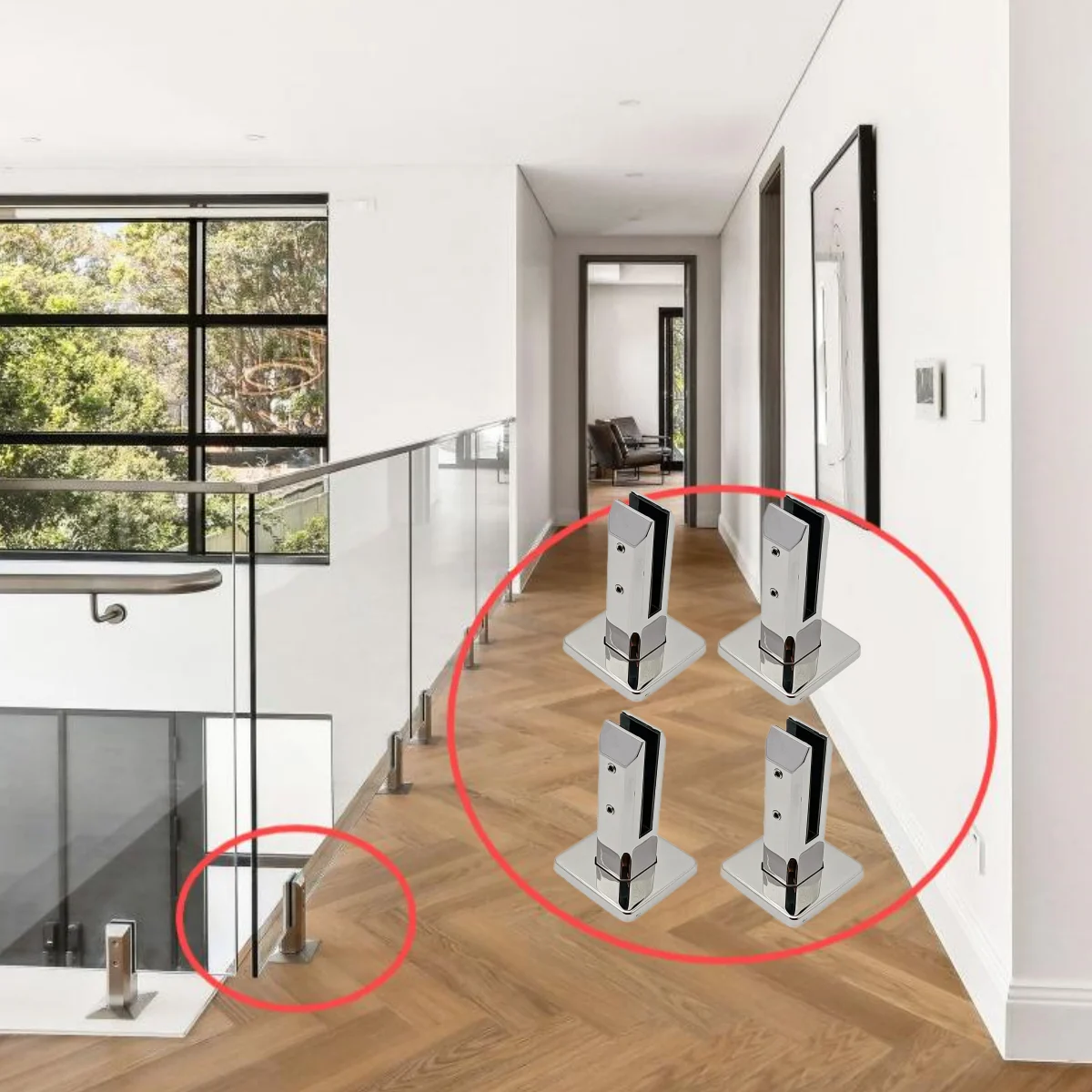 

Highco-Cast Heavy Duty 2205 Stainless Steel Stair Glass Railing glass guardrail glass barrier Glass Spigot