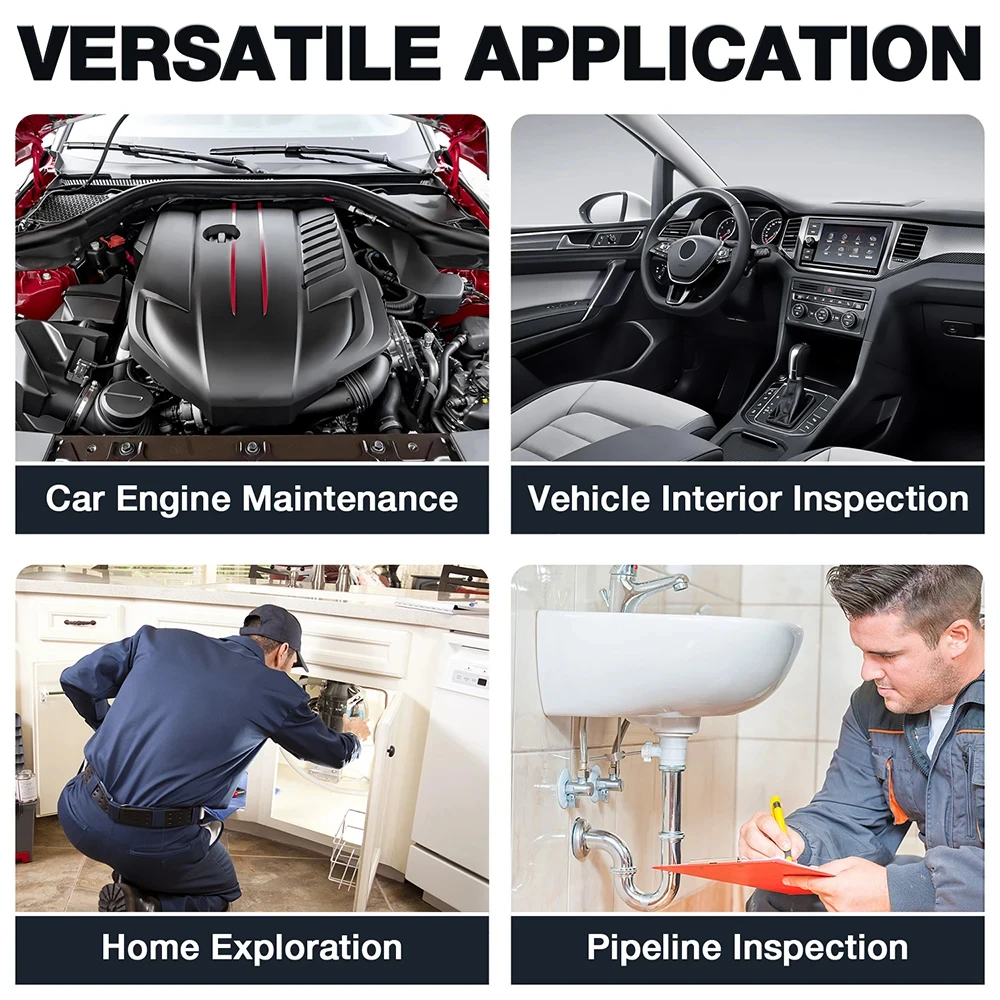 LAUNCH VSP600 Car Borescope Camera IP67 Oil/Waterproof Vehicle Inspection Endoscope 720P HD Video Scope LED Light Repair Tools