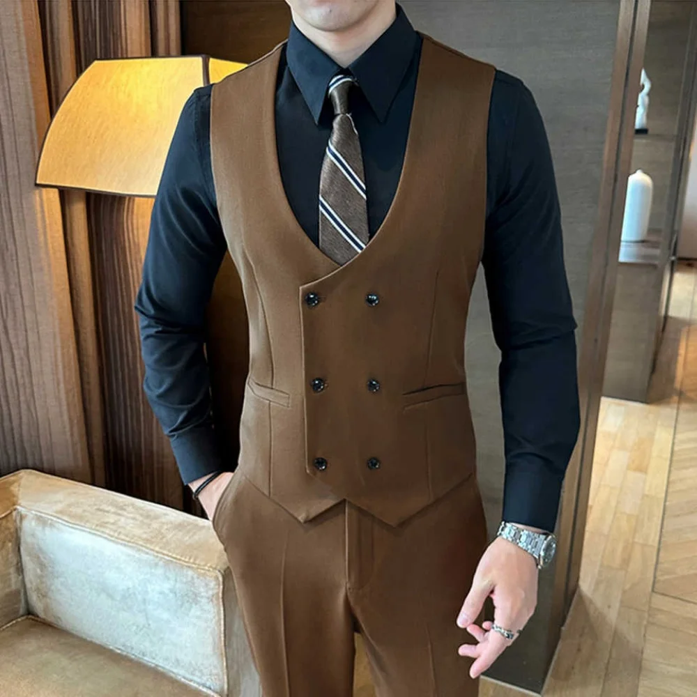 

Formal Men's Suits 3 Pieces Blazer Vest Pants Single Breasted Wedding Groom Tuxedos Party Male Business Costumes