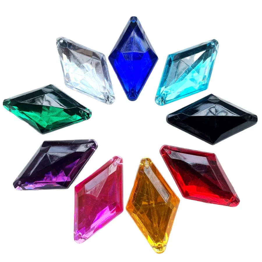 10pcs 25x42mm large diamond sewn flat back rhinestone suitable for clothing and jewelry production DIY handmade accessories
