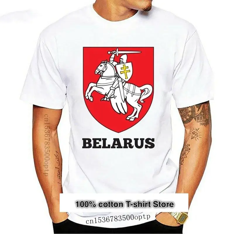 Ropa de hombre, camiseta con escudo de Bielorrusia, nueva